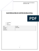 Electroplating of Copper On Mild Steal: Department-Research & Development Document No. - 0001