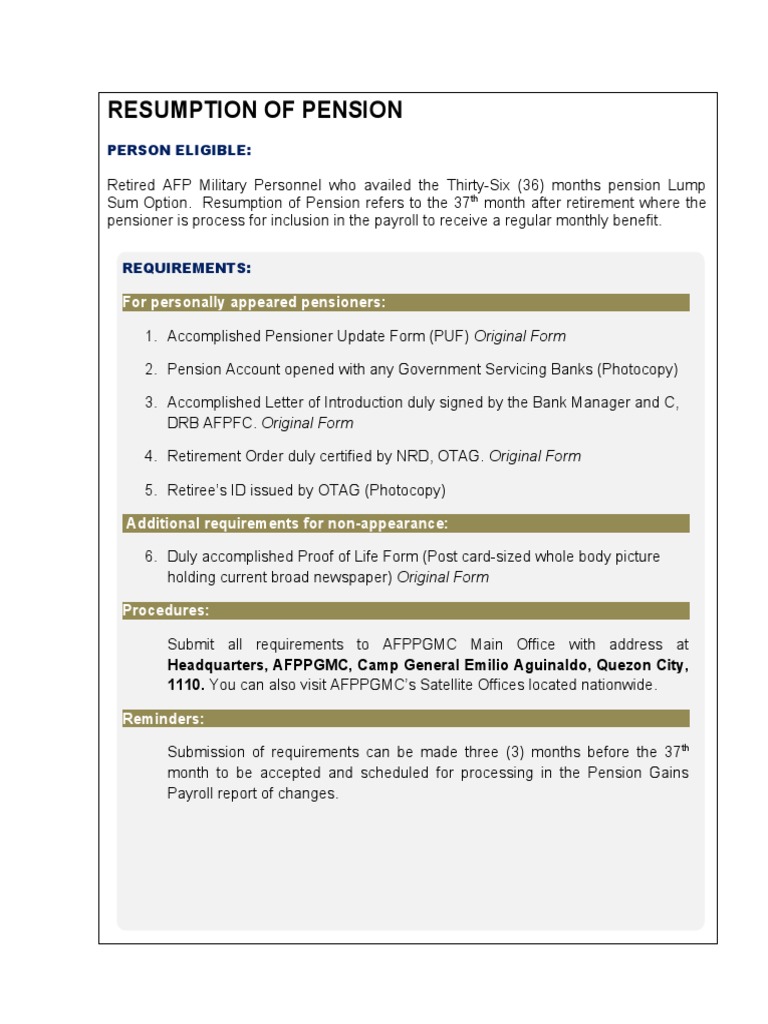 Resumption of Pension | PDF
