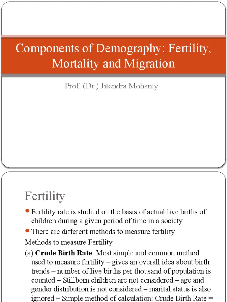 Components of Demography - Fertility, Mortality & Migration | PDF