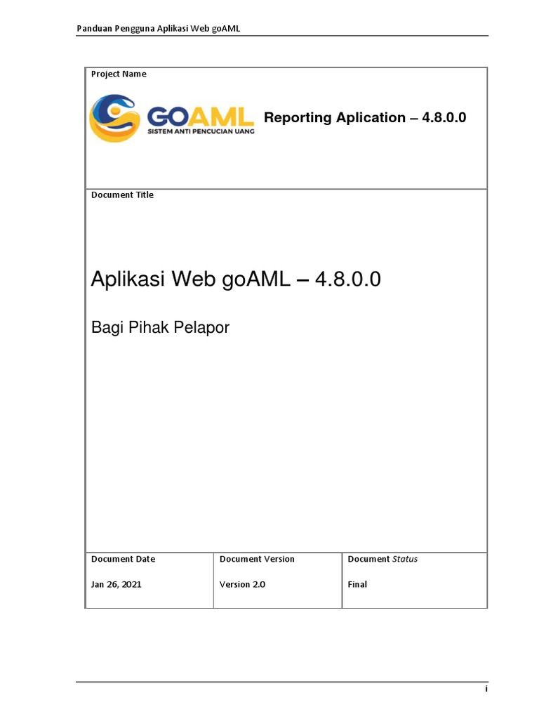 Panduan Pengguna goAML 4.8.0.0 | PDF | Bisnis
