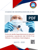 Protocolo de Bio-seguridad Para La Atencion a Pacientes y Prevencion Del Covid-19 en Clinicas y Consultorios Odontologicos