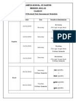 Class IV Term-II Revised Oral Assessment Schedule