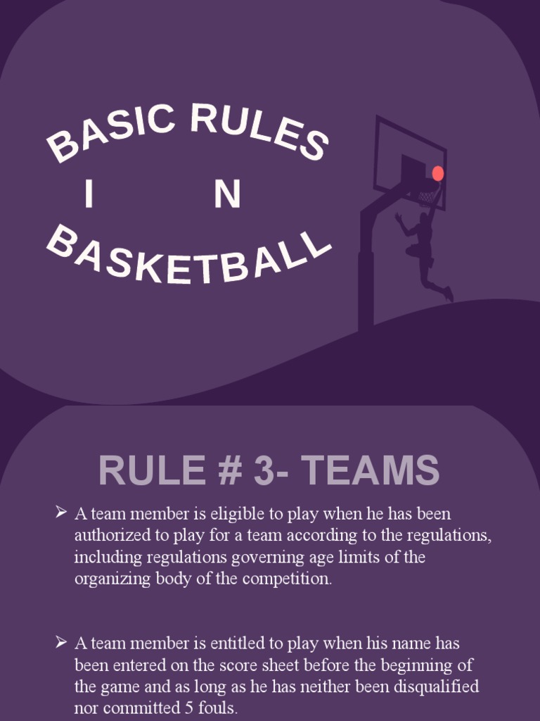 Basketball Rule 3 and 4 | PDF | Teams | Ball Games