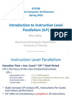 Introduction To Instruction Level Parallelism (ILP) : ECE338 Parallel Computer Architecture Spring 2022