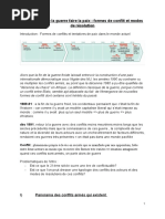 HGGSP Faire La Guerre Faire La Paix - Formes de Conflit