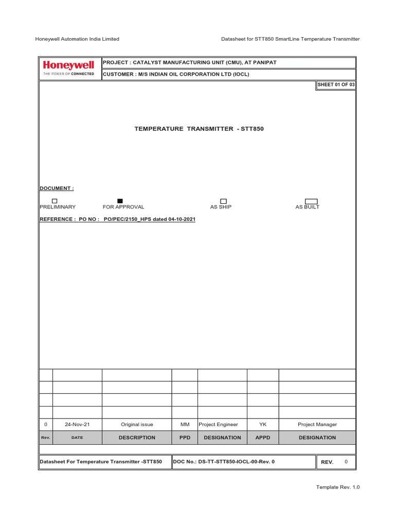 STT850 Temperature Transmitter Datasheet | PDF | Calibration ...