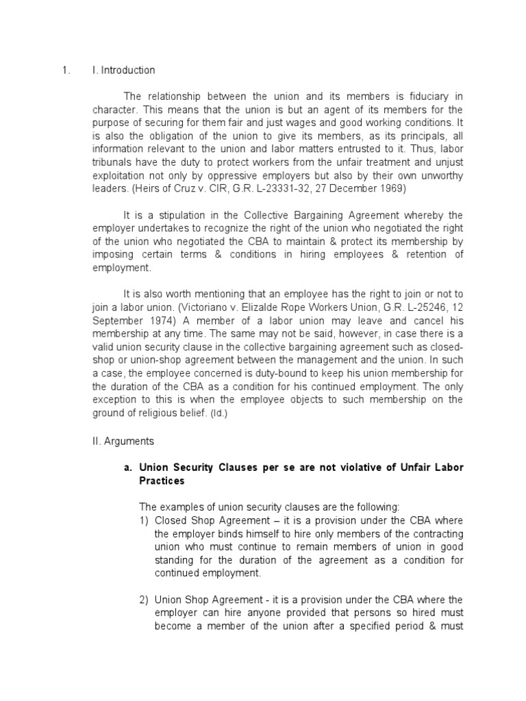 A. Union Security Clauses Per Se Are Not Violative of Unfair Labor