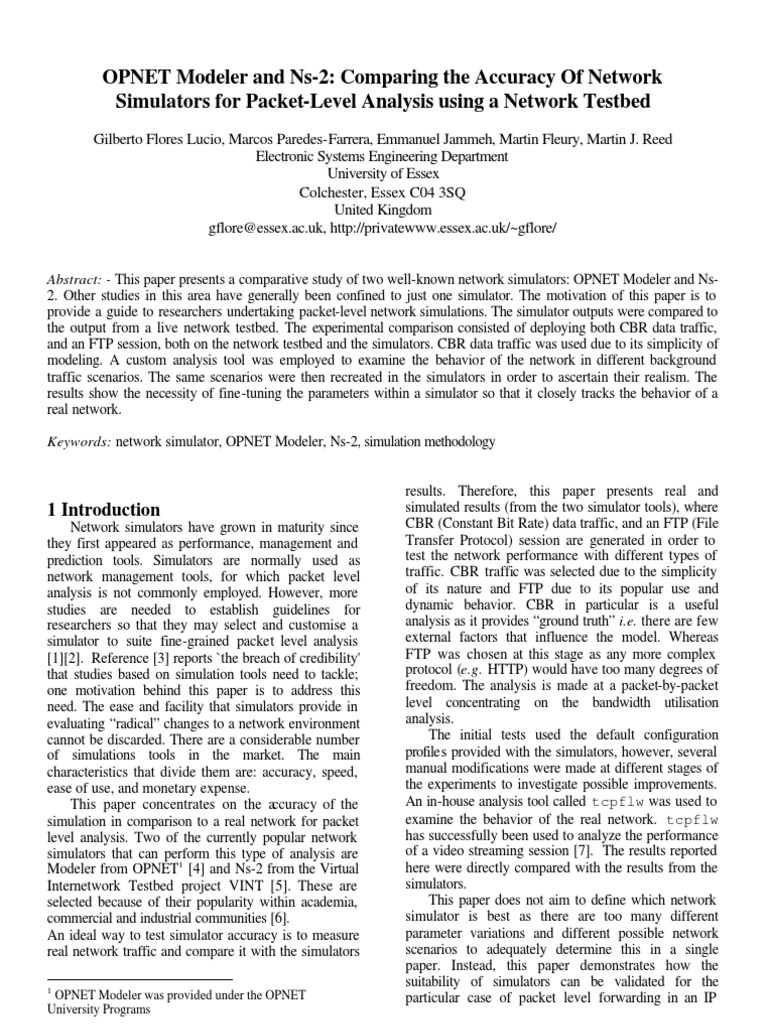 Opnet Modeler N NS-2 | PDF