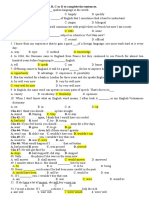 English Grammar Test Questions and Answers