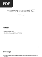 Programming Language-I: Unit # 3: Loops