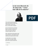 Comentario de Texto Francisco de Quevedo. Amor Constante Más Allá de La Muerte