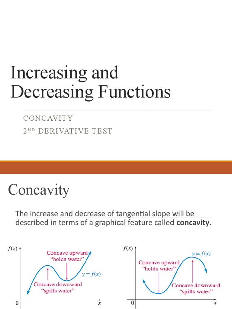 LECTURE 13 - Increasing and Decreasing Functions-Concavity | PDF