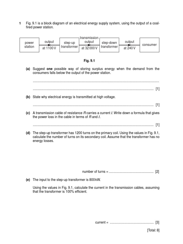 Igcse Physics c9 Prac Questions MS PDF Transformer Electric Motor