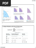 Chapter 5: Integrals: 5.1 Area and Estimating With Finite Sums