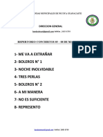 Repertorio Conciertos 05,08 de Marzo 2022