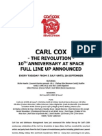 10 Years Carl Cox at Space Ibiza FULL LINE and DATES