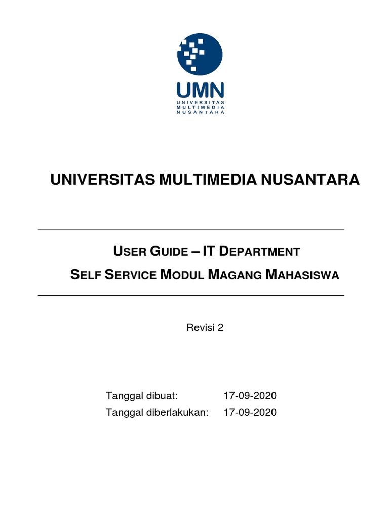 Panduan Modul Magang Mahasiswa UMN | PDF
