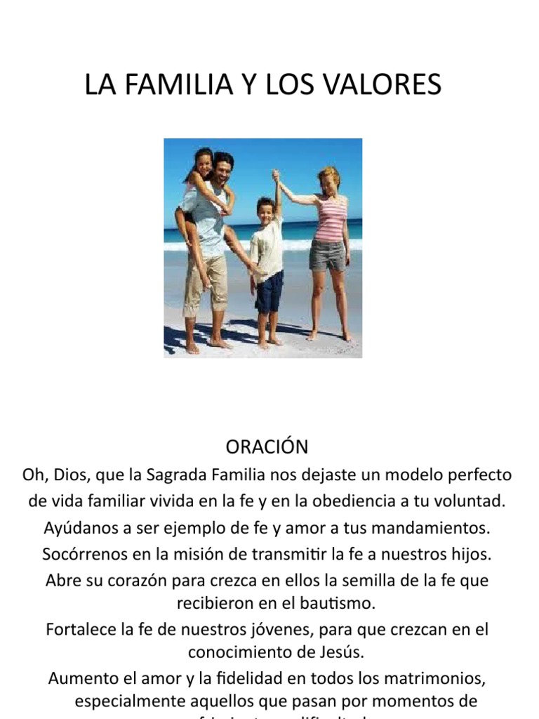 Valores y Amor en la Familia | PDF | Amor | Oración