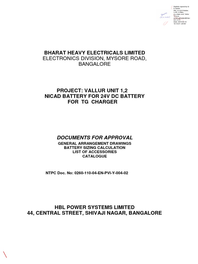 026011004ENPVIY00402 Sizing Calculation TG 24v Charger Battery