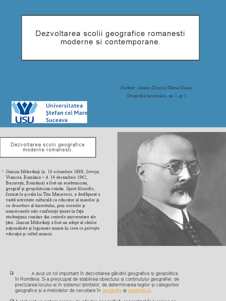 Geografia Fizica A Romaniei Dezvoltarea Scolii Moderne, Contemporane | PDF