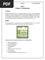 Unit 1 Chapter 1: Introduction: Operating System F.Y.Bsc - It Prof. Sujata Rizal