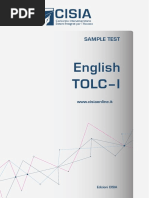 Esempio Di Prova English TOlC-I