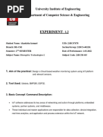 Experiment: University Institute of Engineering Department of Computer Science & Engineering