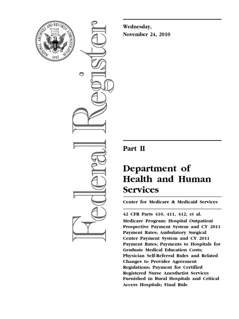 CMS Final Rules Payments To Hospitals For Graduate Medical Education Costs Etc PDF