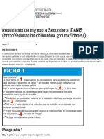 Examen de Simulación para El Ingreso A Secundaria (IDANIS) - Resultados de Ingreso A Secundaria IDANIS