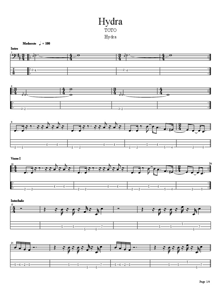 楽譜 Band Score Toto Score & Parts From Hydra ISBN4117700308 APRIL /00600 Hydra - TOTO | PDF