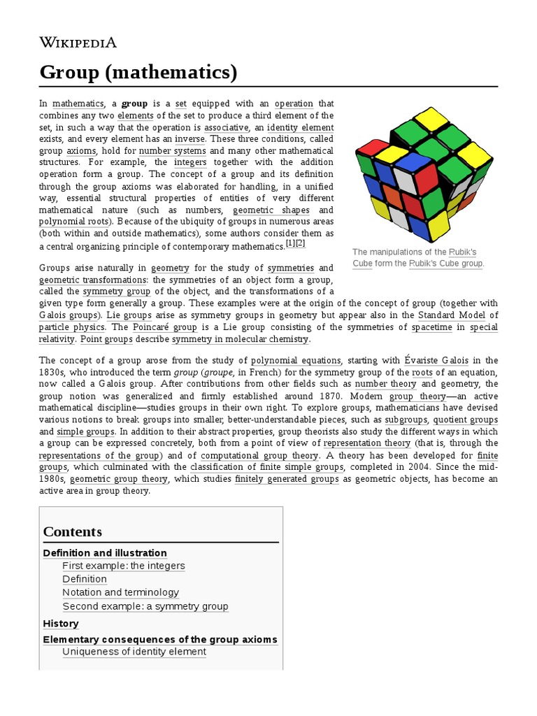 Group (Mathematics) Definition and Illustration PDF Group