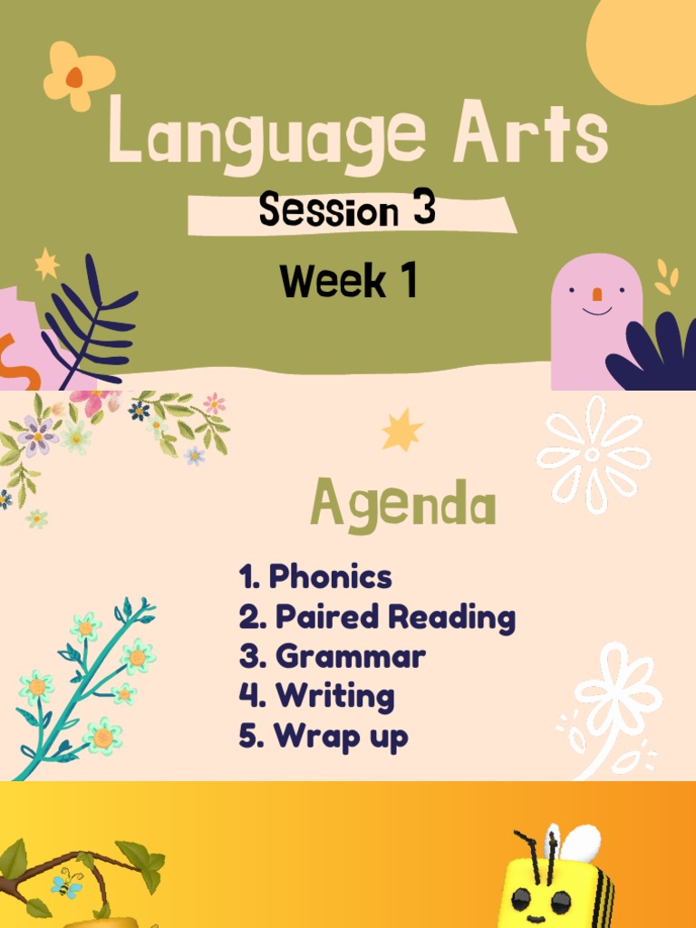 Language Arts Week 1 Agenda | PDF | Foreign Language Studies