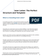 Consulting Cover Letter - The Perfect Structure and Template