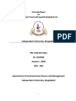 Independent University, Bangladesh: Internship Report On Disinfectant Tunnel With Aqualink Bangladesh LTD
