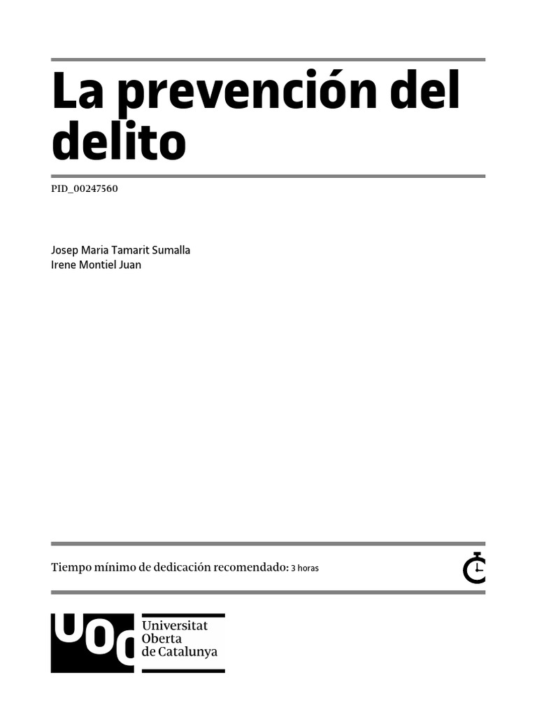 La Prevención Del Delito Uoc | PDF | Derecho penal | Prevención del crimen