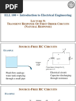 ELL 100 Introduction To Electrical Engineering: L 9: T R O F O C (N R)