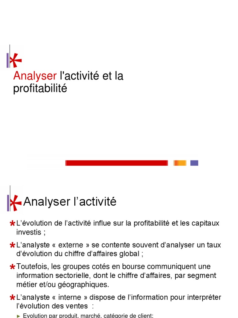 Analyse de l'activité et profitabilité financière | PDF ...