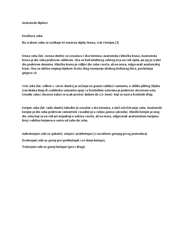 Anatomski Dijelovi | PDF
