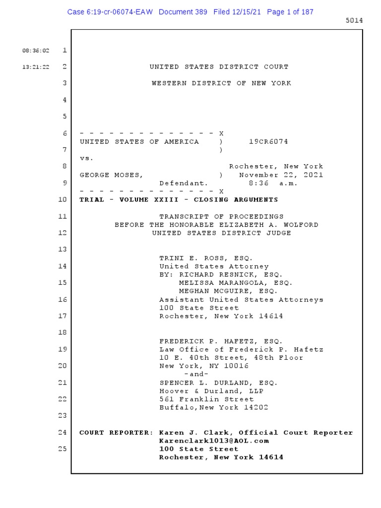 Closing Arguments in USA vs. G. Moses | PDF | Fraud | Common Law