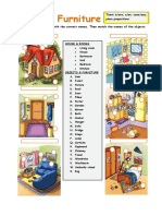 House & Furniture: 1. Label The Pictures With The Correct Names. Then Match The Names of The Objects and Furniture