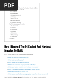 14 Easiest & Hardest Muscles To Build (Ranked With Solutions)