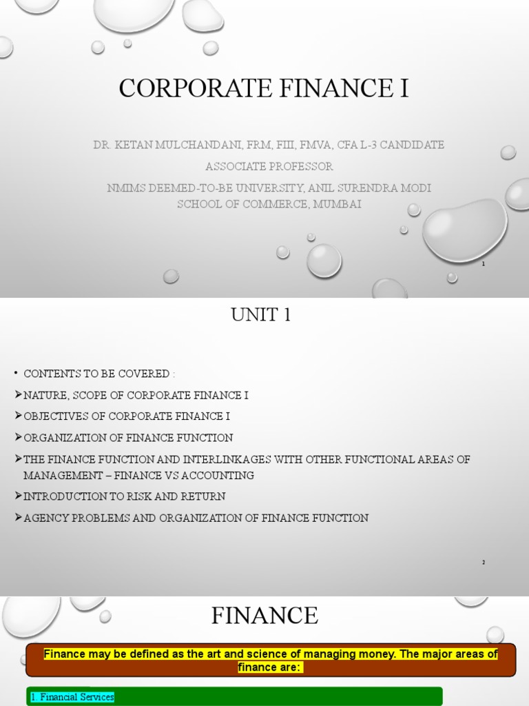 An Introduction to Corporate Finance I: Nature, Scope, Objectives and ...