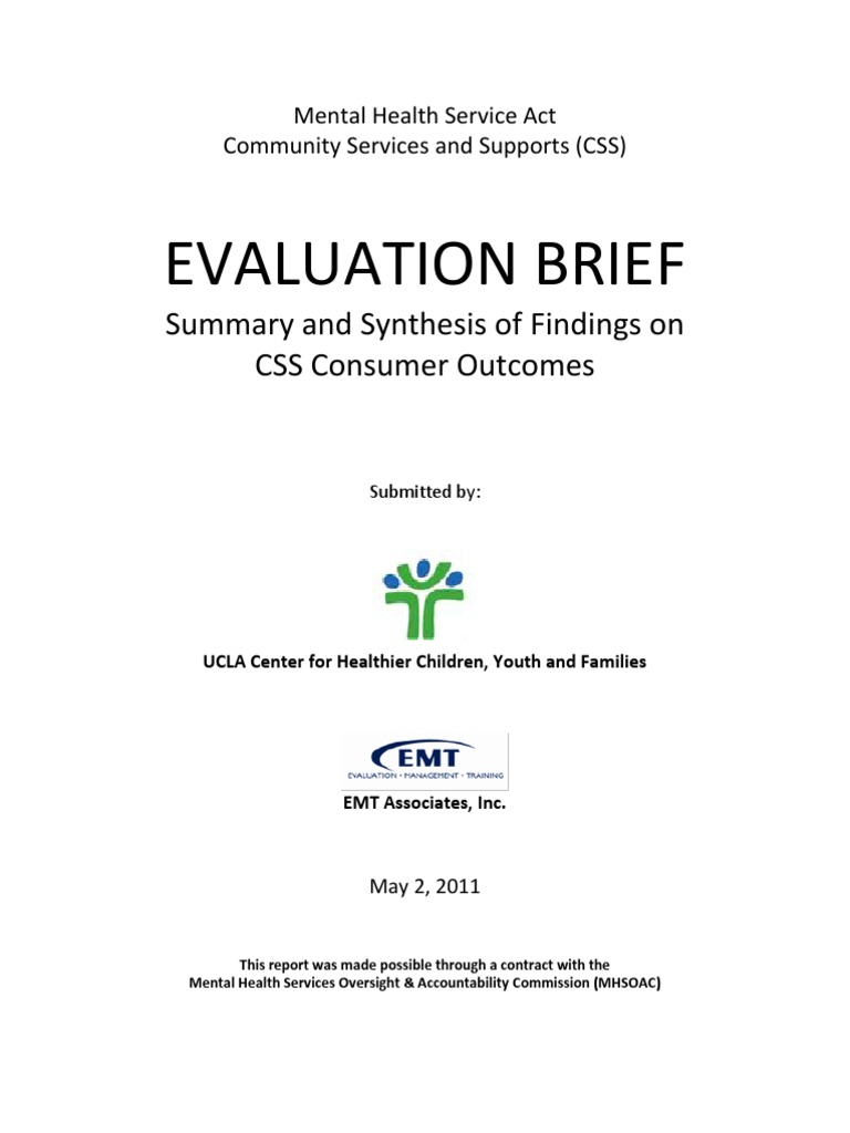 CSS Consumer Outcomes Evaluation Summary | PDF | Emergency Department ...