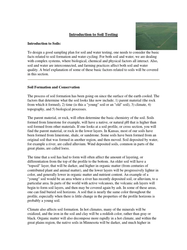 Soil Testing: Key Factors & Methods | PDF | Soil | Soil Fertility