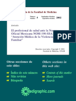 El Profesional de Salud Ante La Norma Oficial Mexicana NOM190-SSA1-1999. "Atención Médica de La Violencia Familiar"