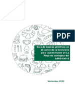 Guia de Buenas Practicas en El Sector de La Hosteleria para La Prevencion en La Rioja de Contagios Del SARS-CoV-2