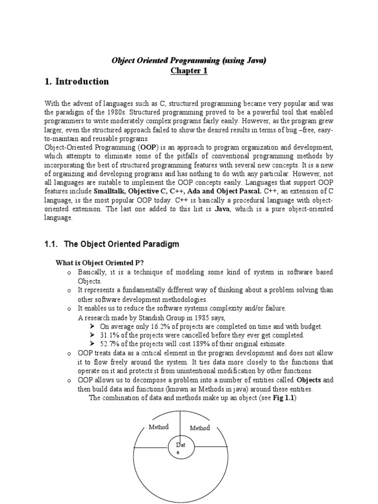 Object Oriented Programming (Using Java) | PDF | Object Oriented ...