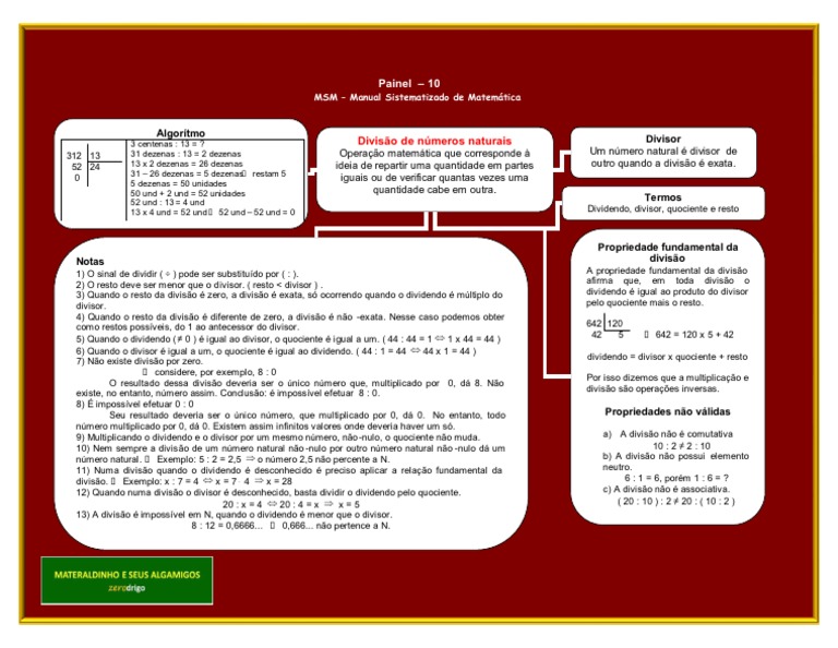 DIVISAO COM NUMEROS NATURAIS - Matemática