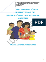 Plan e Implementación de Las Estrategias de Promoción de La Lactancia Materna 2022 Los Delfines