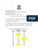 LISTA DE EXERCÍCIOS - Precipitação